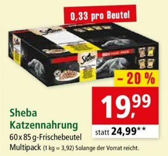 Fressnapf Sheba Katzennahrung 60x85g Angebot