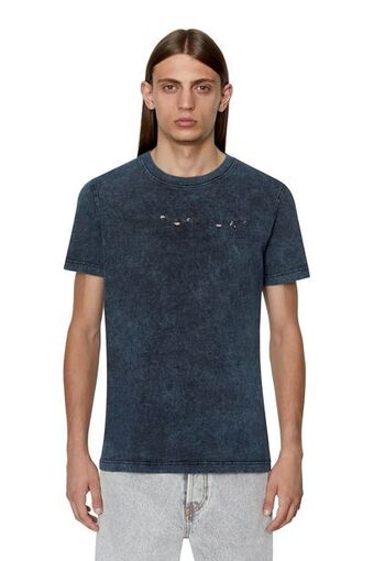 Diesel T-shirt in acid-waschung mit logo in distressed-optik Angebot
