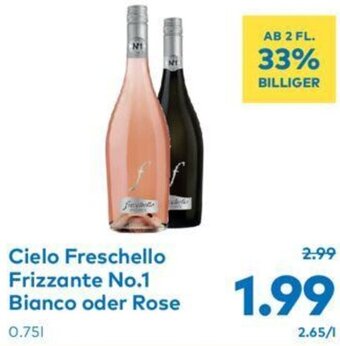 T&G Cielo Freschello Frizzante No.1 Bianco oder Rose 0.75l Angebot