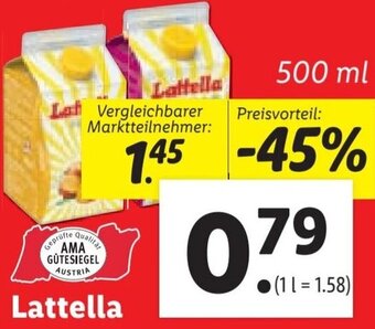 Lidl Lattella 500ml Angebot