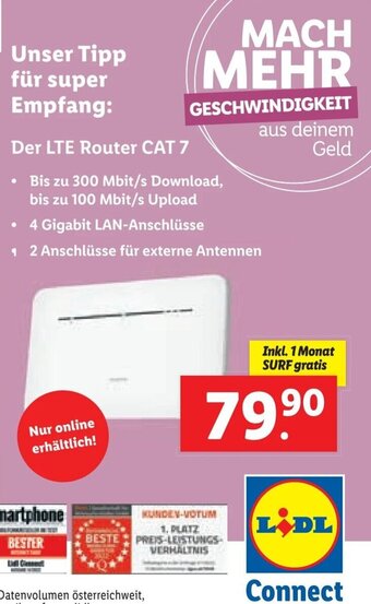 Lidl Unser Tipp für Super Empfang: Der LTE Router CAT 7 Angebot
