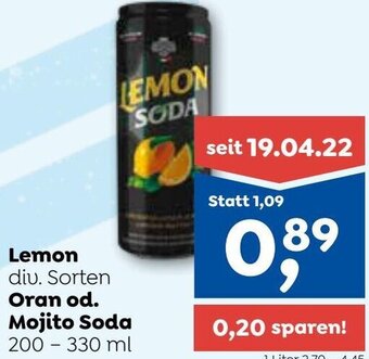 ADEG Lemon Oran od. Mojito Soda 200-330 ml Angebot