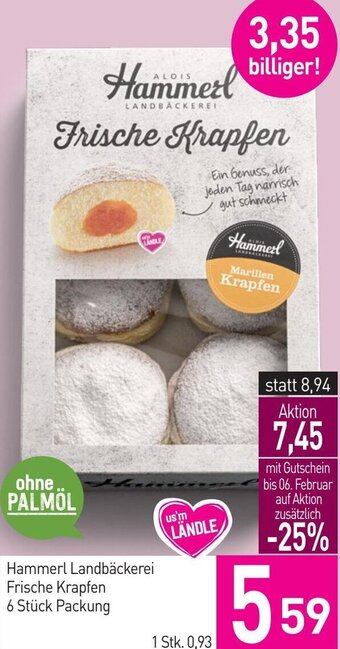 Sutterlüty Hammerl Landbäckerei Frische Krapfen 6 Stück Packung Angebot