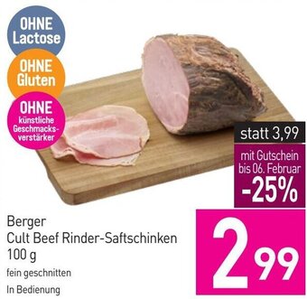Sutterlüty Berger Cult Beef Rinder-Saftschinken 100 g Angebot