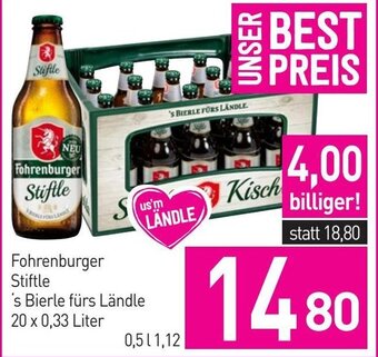 Sutterlüty Fohrenburger Stifle 's Bierle fürs Ländle 20 x 0,33 Liter Angebot