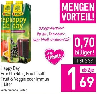Sutterlüty Happy Day Fruchtnektar, Fruchtsaft, Fruit & Veggie oder Immun 1 Liter Angebot