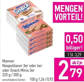 Sutterlüty Manner Neapolitaner 3er oder 4er oder Snack Minis 3er 225g/ 300g Angebot
