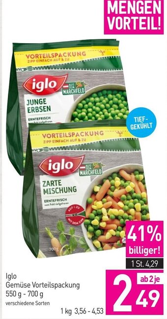 Sutterlüty Iglo Gemüse Vorteilspackung 550 g- 700 g Angebot