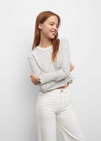 Mango Langärmliges t-shirt mit streifen Angebot