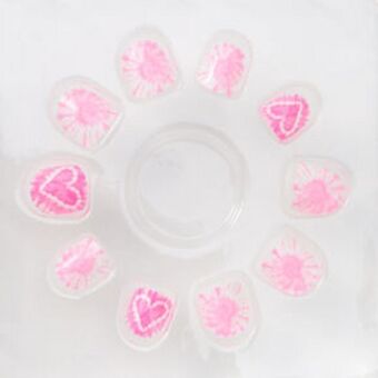 Claire's Claire's club pink tie dye heart vegan press on faux nail set (10 pack) Angebot
