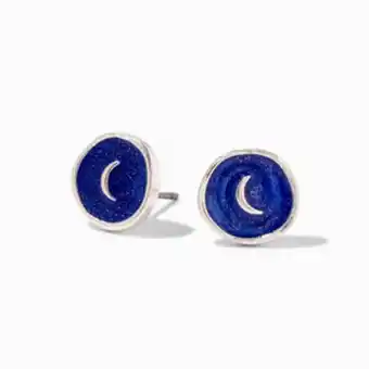Claire's Blue shimmering crescent moon stud earrings Angebot