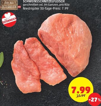 PENNY Schweinsschnitzelfleisch pro Kilo Angebot