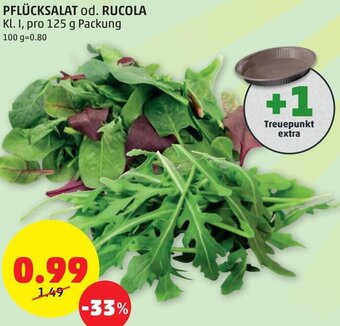 PENNY Pflücksalat od. Rucola 125g Angebot