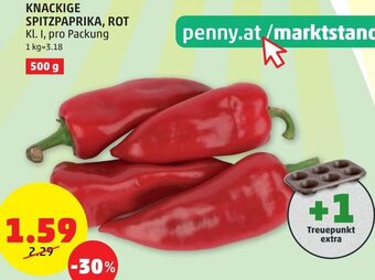PENNY Knackige Spitzpaprika, Rot 500g Angebot