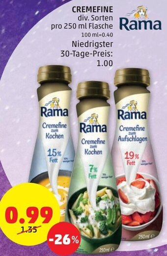 PENNY Rama Cremefine 250ml Angebot