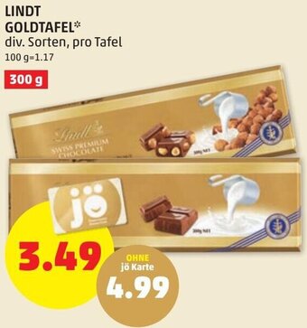 PENNY Lindt Goldtafel 300g Angebot