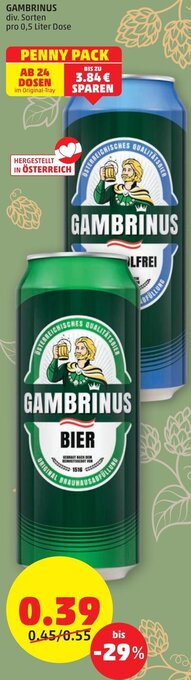 PENNY Gambrinus 0,5 Liter Angebot