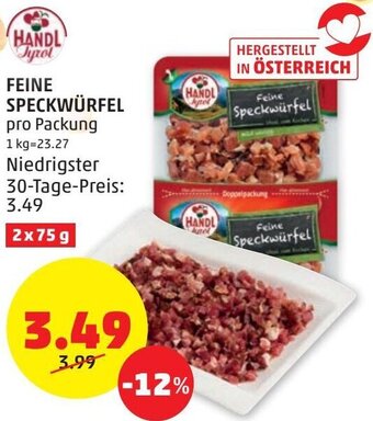PENNY Handl Tyrol Feine Speckwürfel pro Packung Angebot