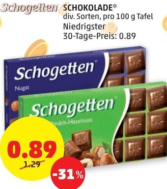 PENNY Schogetten Schokolade 100g Angebot