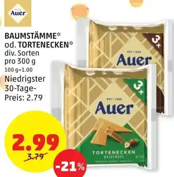 PENNY Auer Baumstämme od. Tortenecken 300g Angebot