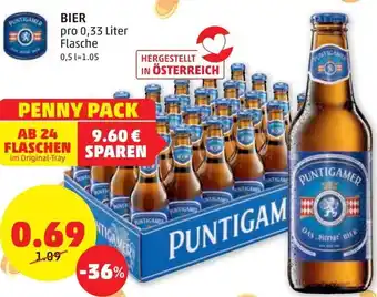 PENNY Puntigamer Bier 0,33 Liter Angebot