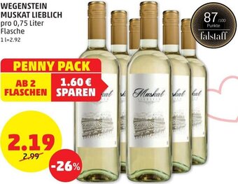 PENNY Wegenstein Muskat Lieblich 0,75 Liter Angebot