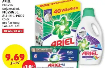 PENNY Ariel Pulver od. Flüssig 100 WG od. All-in-1 Pods Color 30 WG/40WG Angebot