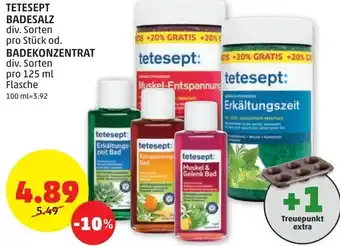 PENNY Tetesept Badesalz od. Badekonzentrat 125ml Angebot