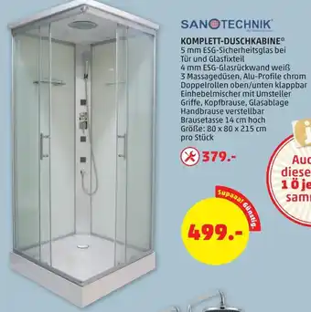 PENNY SanoTechnik Komplett-Duschkabine 80 x 80 x 215 cm Angebot