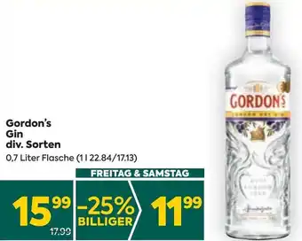 Billa Gordon's Gin div. Sorten Angebot