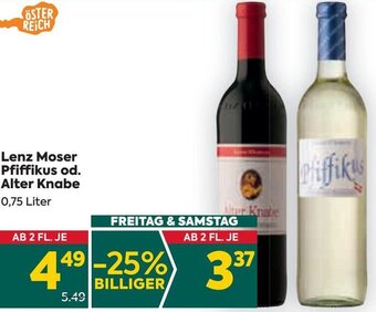 Billa Lenz Moser Pfiffikus od. Alter Knabe 0,75 Liter Angebot