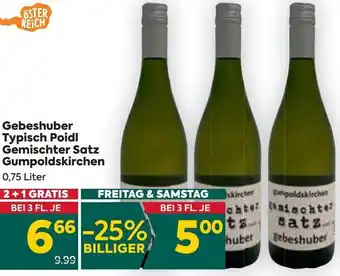 Billa Gebeshuber Typisch Poidl Gemischter Satz Gumpoldskirchen 0,75 Liter Angebot