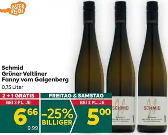Billa Schmid Grüner Veltliner Fanny vom Galgenberg 0,75 Liter Angebot