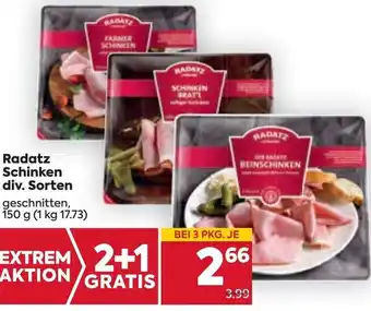 Billa Radatz Schinken div. Sorten Angebot