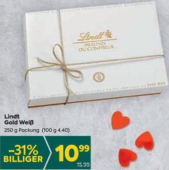 Billa Lindt Gold Weiß 250 g Angebot