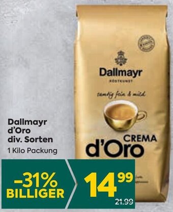 Billa Dallmayr d'Oro div. Sorten 1 kilo Angebot