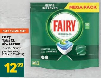 Billa Fairy Tabs XL div, Sorten 75-100 Stk. Angebot