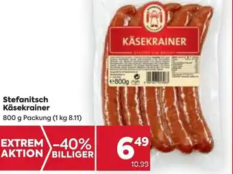 Billa Stefanitsch Käsekrainer 800g Angebot