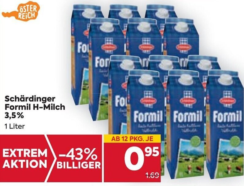 Schärdinger Formil HMilch 3,5 1 Liter Angebot bei Billa