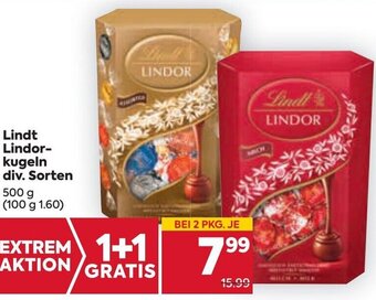 Billa Lindt Lindor-Kugeln div. Sorten 500g Angebot