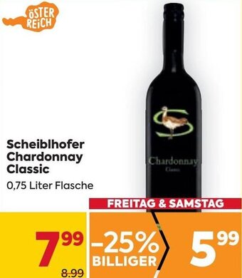 Billa Scheiblhofer Chardonnay Classic 0,75 Liter Angebot