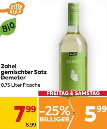 Billa Zahel gemischter Satz Demeter 0,75 Liter Angebot