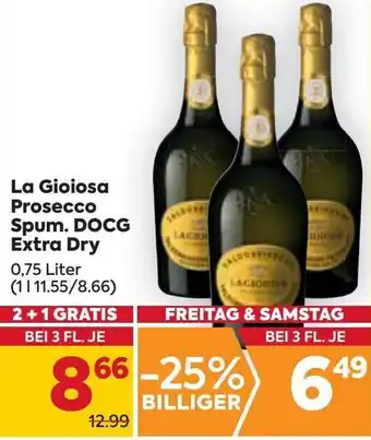 Billa La Gioiosa Prosecco Spum. DOCG Extra Dry 0,75 Liter Angebot