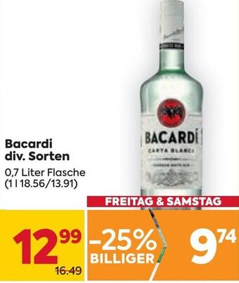 Billa Bacardi div. Sorten 0,7 Liter Angebot