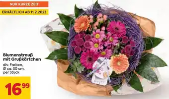 Billa Blumenstrauß mit Grußkärtchen 30 cm Angebot