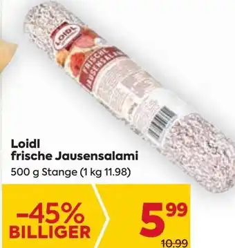 Billa Loidl frische Jausensalami 500g Angebot