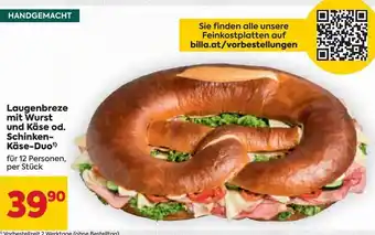Billa Laugenbreze mit Wurst und Käse od. Schinken-Käse-Duo Angebot