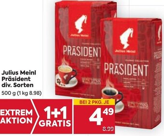 Billa Julius Meinl Präsident div. Sorten 500 g Angebot