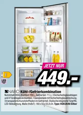 Red Zac Kühl-/ Gefrierkombination KGK2646 Silber Angebot