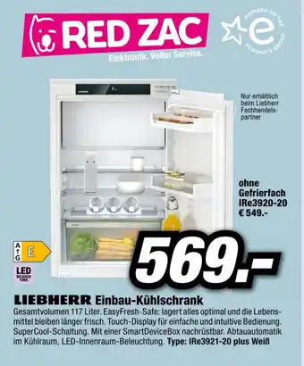 Red Zac Liebherr Einbau-Kühlschrank IRe3921-20 plus Weiß Angebot